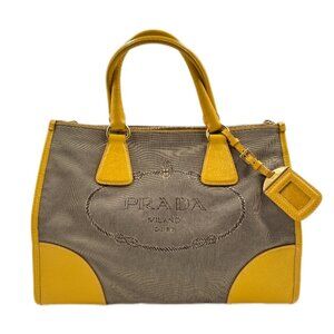 Prada Jacquard Logo Tote Azzurro